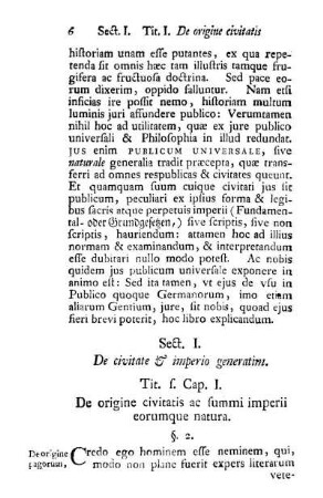 Sect. I. De civitate & imperio generatim