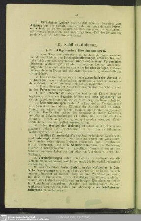 VII. Schüler-Ordnung