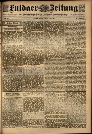 Erste Ausgabe vom Montag, den 01. Juli 1901.