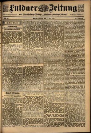 Erste Ausgabe vom Montag, den 01. Juli 1901.