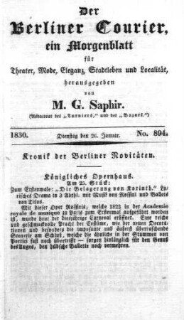 No. 894, Dienstag den 26. Januar 1830