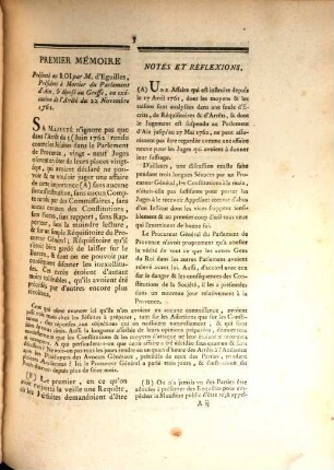 Memoires présentés au roi par M. d'Eguilles, Président du Parlement d'Aix, contre les arrêts & arrêtés de la compagnie dans l'affaire des Jésuites