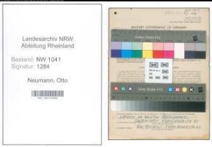 Entnazifizierung Otto Neumann , geb. 23.09.1914 (Lehrer)