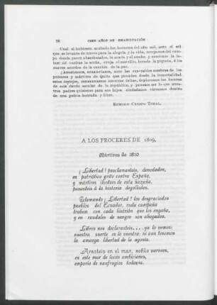 A los próceres de 1809