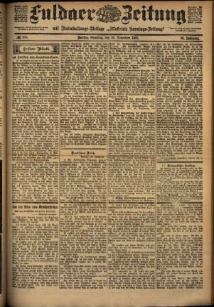 Erste Ausgabe vom Samstag, den 30. November 1901.