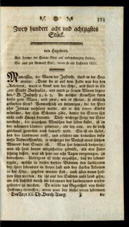 Zwey hundert acht und achtzigstes Stück
