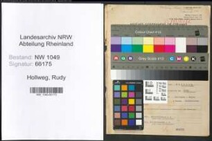 Entnazifizierung Rudy Hollweg , geb. 04.02.1914 (Kaufmann)