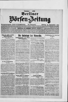 Berliner Börsen-Zeitung, Morgenausgabe