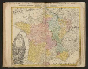 Regni Galliae seu Franciae et Navarrae Tabula Geographica : in usum Elementorum Geographiae Schazianorum accommodata ; Cum Privil. Sacrae. Caes. Maiest.