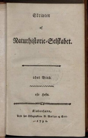 2det Bind. 1ste Hefte.