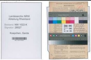 Entnazifizierung Gerda Koepchen , geb. 11.01.1914 (Kaufmaennische Angestellte)