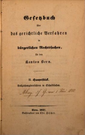 Gesetzbuch über das gerichtliche Verfahren in bürgerlichen Rechtssachen für den Kanton Bern, 2
