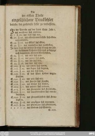 Die im ersten Theile eingeschlichene Druckfehler beliebe der geehrteste Leser zu verbessern.