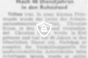 Nach 40 Dienstjahren in [Name maskiert]