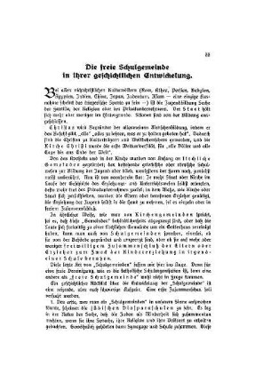 Die freie Schulgemeinde in ihrer geschichtlichen Entwickelung
