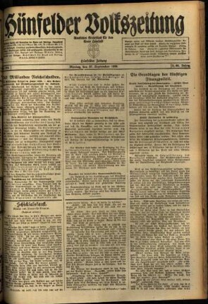 Ausgabe vom Montag, den 27. September 1920.