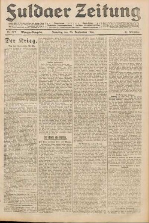 Ausgabe vom Samstag, den 26. September 1914.