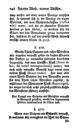 Salpeter mit Schwefel verpufft: Glasers Polychrestsalz, Schwefelclyssus, Schießpulver und Knallpulver (§§. 410-412)