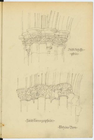 Dom, Wetzlar: Details Pfeiler (aus: Skizzen- und Fotoalbum 2)
