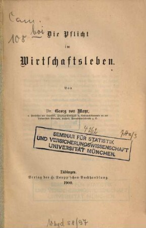 Die Pflicht im Wirtschaftsleben