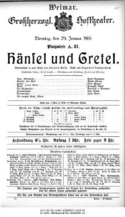 Hänsel und Gretel