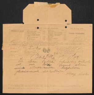 Brief von Harry Kessler an Gerhart Hauptmann