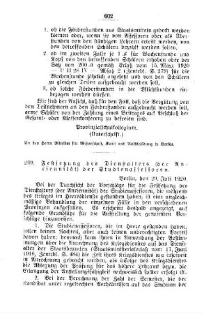 Festsetzung des Dienstalters (der Anciennität) der Studienassessoren : [B. Allgemeine Angelegenheiten der Unterrichtsanstalten]