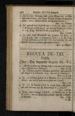 Regula De-Tri. Dupla. Oder: Die doppelte Regula De-Tri.