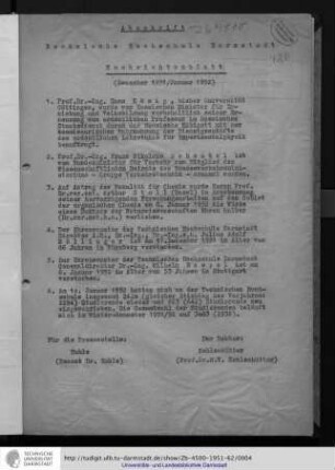 Dezember 1951 / Januar 1952