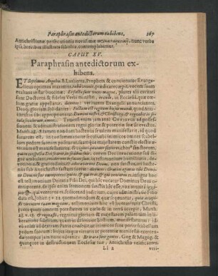 Caput XV. Paraphrasin antedictorum exhibens.