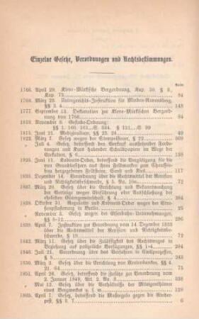 Einzelne Gesetze, Verordnungen und Rechtsbestimmungen