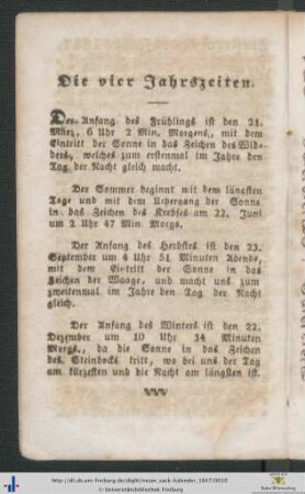 Die vier Jahrszeiten.