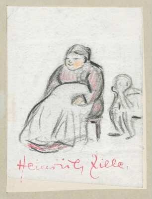 Sitzende Frau mit Kind