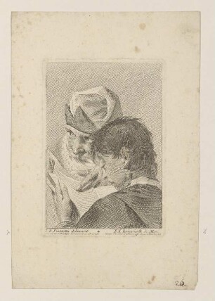 Kopfstudie eines alten und eines jungen Mannes (Piazzetta, Jungwierth, Köpfe, 4)