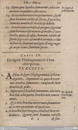 De signis Physiognomicis a brachiis petitis.