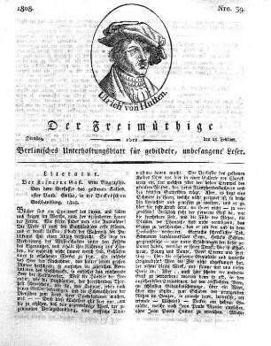 Nro. 39, Dienstag, den 23. Februar 1808