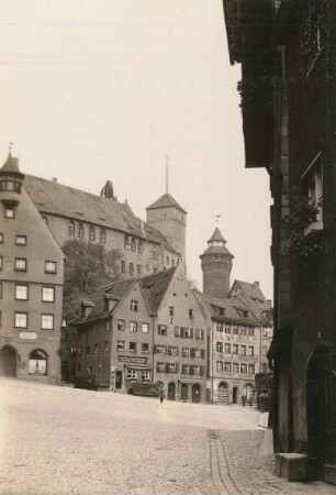 Nürnberg, Kaiserburg : Blick vom Dürerhaus auf die Kaiserburg