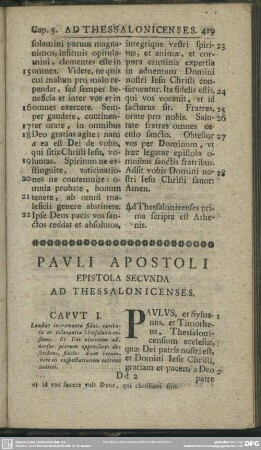 Pauli Apostoli Epistola Secunda Ad Thessalonicenses