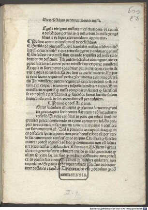 De defectibus occurrentibus in missa