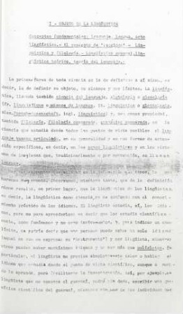 1-8, I – Objeto de la lingüística