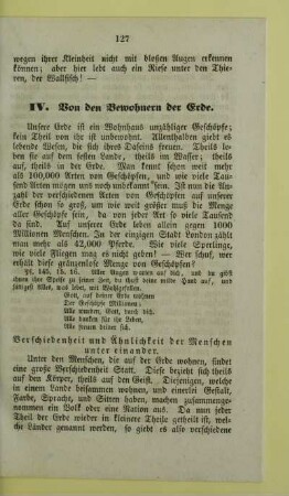 IV. Von den Bewohnern der Erde