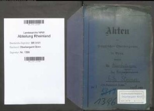 Steiner; Fritz, Bergassessor; Prüfungs- u. Personalakten Band 1 (Ausarbeitungen)