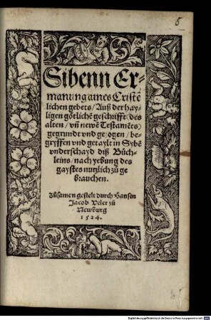 Sieben Ermahnung aines christlichen Gebets