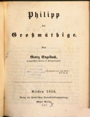 Philipp der Großmüthige