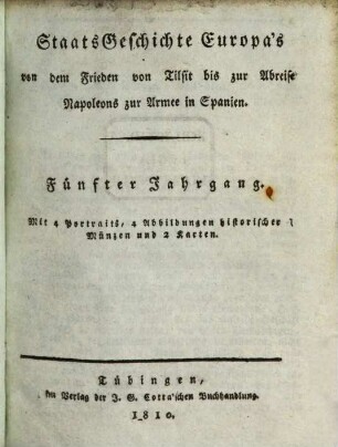 Staatsgeschichte Europas : als Taschenbuch für ... 5. 1810