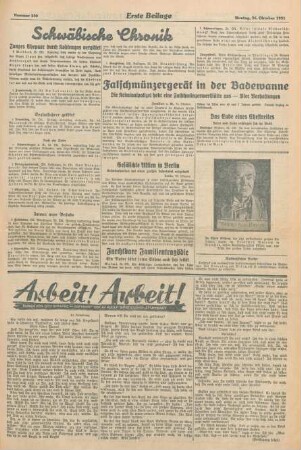 Freie Presse 1931 (Nr. 250). "Erste Beilage"