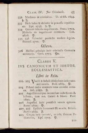 Classis V. Ius Canonicum et histor. ecclesiastica.