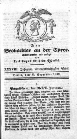39. Stueck, 30. September 1839