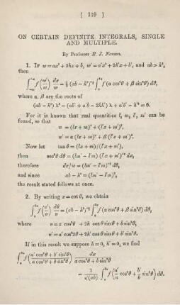 On certain definte integrals, single and multiple.