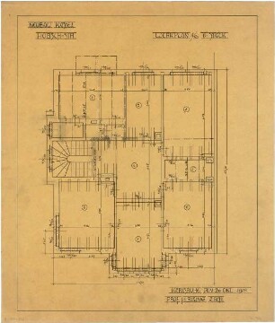Billing, Hermann; Karlsruhe, Hübschstr. 30; Haus Kassel - Werkplan (Grundriss 2. OG)